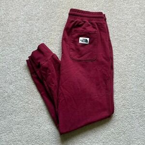 The North Face Burgundy Jogger‎ Sweatpants Y2K Men's Medium Embroidered